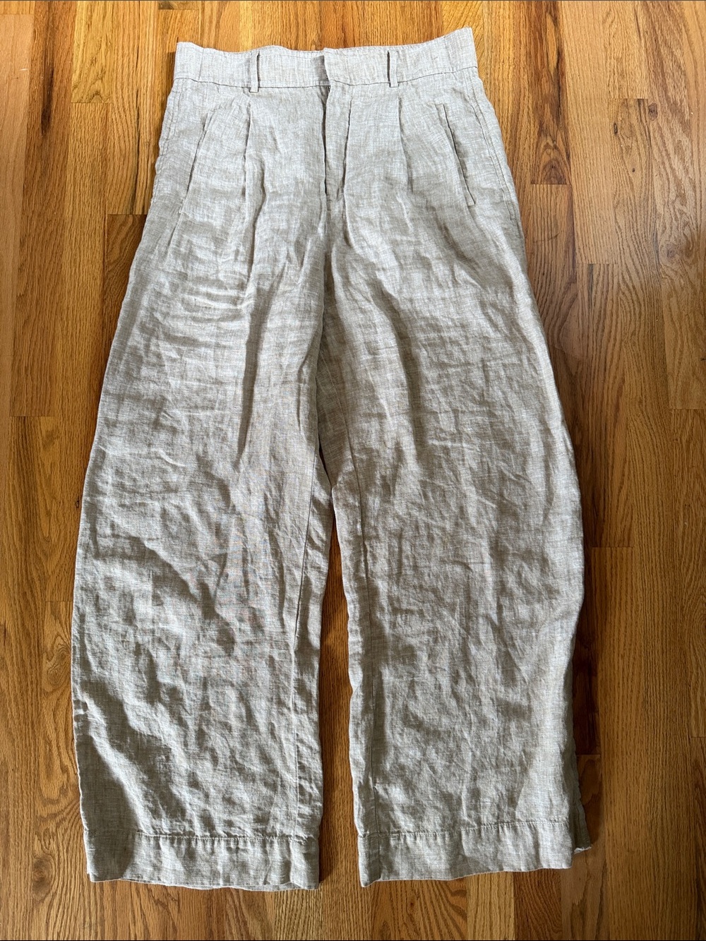 Woman’s Everlane European Flax Linen Chinos 12 Wide leg high waist